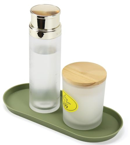 etspolt Vassoio in silicone, 22 cm x 10 cm, verde | Impermeabile, antiscivolo, organizer per bancone del bagno, lavello della cucina e gioielli