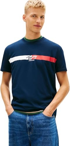 Tommy Jeans Herren TJM Reg Signature Stripe T EXT Dm0dm22539 S/S T-Shirt (1er Pack)