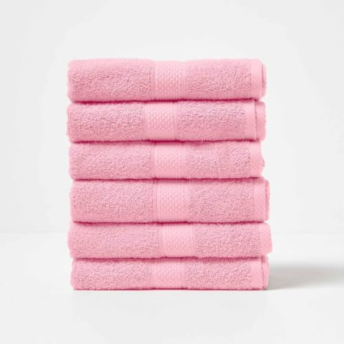 Générique Lot de 6 Serviettes 50x90 cm – 100% Coton – 500 g/m² – Douceur et Absorption Premium Qualite (Rose)