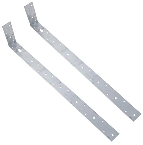 Horizontal H/Duty X Restraint Strap 600mm Length 100mm Bend Galvanised 2PK