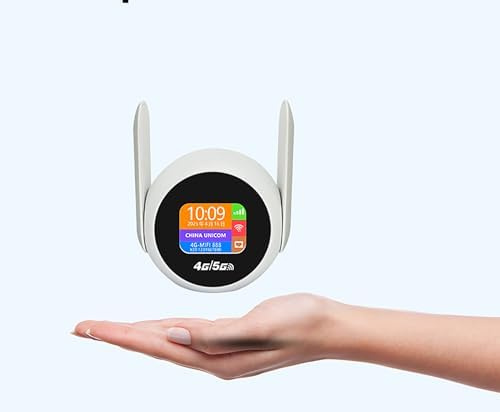 Router 4G/5G WiFi 6 Portable,Hotspot Mobile,Double Bande,Modème Carte SIM,Compatible Toutes Cartes SIM UE, Écran LCD,WPA3,Ports Gigabit,USB-C,32 Appareils,pour Voyage et Maison