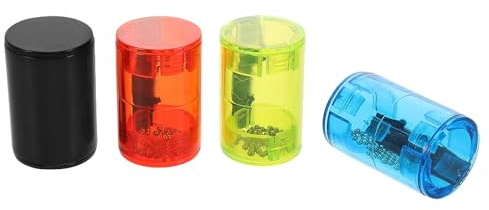 Beavorty Guitar Plastic Percussion Shaker 4Pcs Colorful Finger Shakers in Black Red Blue Green for Bands and Stage Shows