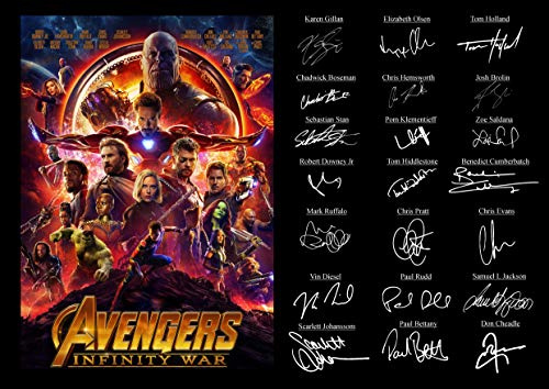 Hochwertiges Foto von Avengers Infinity War, signiert, signiert