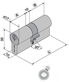 CILINDRO INFILARE YALE 700.22.22 mm 22-22-54