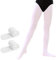 Soudittur Ballett Strumpfhose für Mädchen und Damen mit Fuß Ultra-Stretch, 2 Paar Weiß, Gr.- S (110-125 cm)