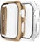 2 Stück Hülle Kompatibel mit Apple Watch 38/42/40/44mm mit Anti-Kratzen TPU Displayschutz Schutzfolie,360°Schutzhülle für iWatch Series 6/5/4/3/2/1/SE,2 Stück,Light Gold/Clear,40mm