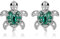 Gnoce Grüne Schildkröte Ohrstecker S925 Silber Schildkröte Dangle Ohrringe mit Zirkonia Stein Tiere Mode Ohrringe Schmuck Geschenk für Frauen Mädchen