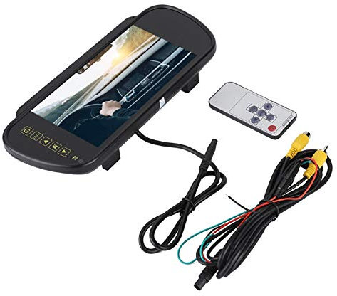 Specchietto Retrovisore per Auto da 7 Pollici, Colori HD 800 x 480 Schermo LCD Auto 7 Pollici Monitor per Retrocamera Auto, DVD Media Player
