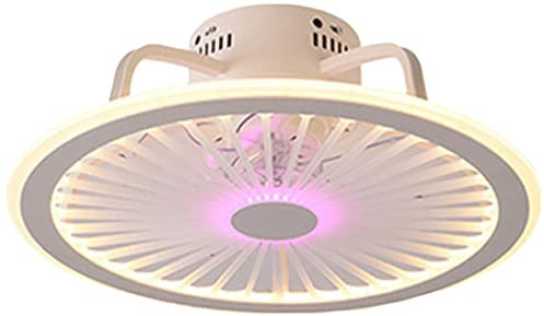 Deckenventilatoren Mit Beleuchtung, Mit Fernbedienung Dimmbar, Dimmbarer Windgeschwindigkeit, 40W Moderne LED Deckenleuchte Leise Ventilator Kronleuchter Für Schlafzimmer Wohnzimmer Büro Lampe (Pink)