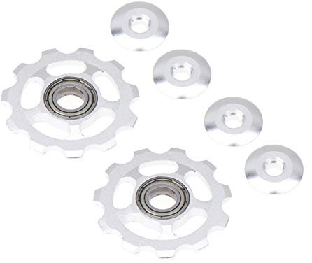 BESPORTBLE 2 Stück 11 T Aluminium Abgedichtetes Lager Stützrad Umwerferscheibe für Fahrradzubehör (Silber)