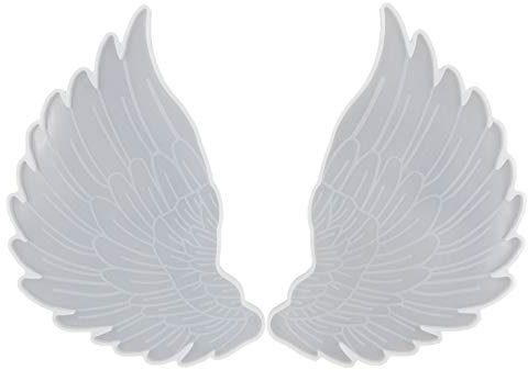 1 paio di stampi per ali d'angelo a sinistra e a destra in resina epossidica per fusione di silicone, 1 paio di super large 15,5 x 9,4 cm