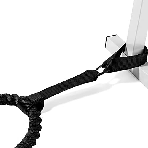 Profelinx Kit de Sangles d'ancrage Corde Bataille, Sangles Nylon avec Mousqueton pour l'exercice d'entraînement de Gymnastique Fitness à Domicile Accessoire de Balançoire de Jardin, Corde Ondulatoire