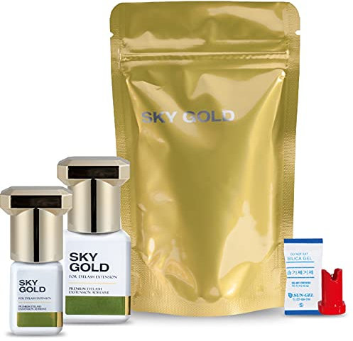 Wimpernkleber | Sky Glue (5ml, Deckelfarbe: Gold) Wimpernverlängerung | lange Haltbarkeit | Ultra Starker Halt | Wimpern | Lashes | neuer Kleber | von SKY, Typen:SKY Gold