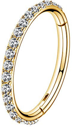 OUFER 16G Rostfreier Stahl Knorpel Ohrringe Fünf Petal Clear CZ Blume Tragus Helix Earrings Knorpel Ohrstecker