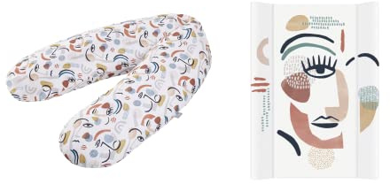 Rotho Babydesign Stillkissen Set Multi + Keil Modern Art, Mehrfarbig