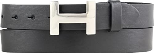 BELTINGER Damen-Gürtel HANNA aus Vollrindleder 3 cm | Schmaler Ledergürtel für Damen 30mm | Silber glänzend | Schwarz 120cm