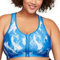 Glamorise Große Größen Plusgröße Sport-BH mit Reißverschluss vorn ohne Bügel Nr. 9266, Batik blau/weiß, 90G