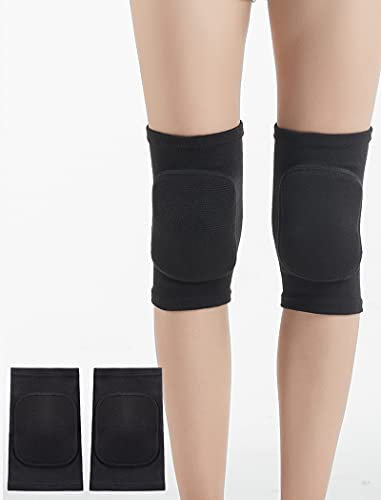 SUJAYU Knieschoner für Frauen, Tanz-Knieschützer, Wrestling-Knieschützer, Basketball-Knieschützer, Volleyball-Knieschützer für Frauen, weiche Knieschoner für die Arbeit (Schwarz, XS)