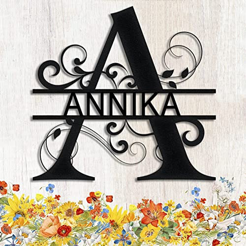 Personalisierter Metall Schild Familiennamen Anfangsbuchstabe Dekoschild Türschild, Selbst Gestalten Kunstdekor, Personalisiert Türschild Monogramm Namensschild Haustür Alphabet dekoratives Schild
