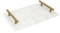 QUVIO Tablett mit goldenen Griffen Dekorative Tabletts Schalen und Serviertabletts Rechteckige Tabletts Getränke und Bar Accessoires - 20 x 30 cm - Marmor