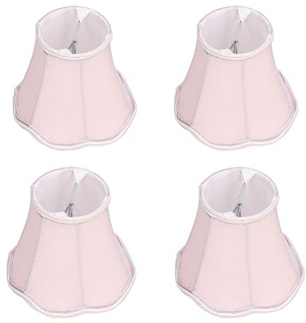 4 Stück Rosa Lampenschirme, E14 Clip On Kerzenbirnen Gitter Moderne Tisch Stehlampe Pendelleuchte Dekoration für Tisch Kronleuchter Wandlampe Wohnzimmer Schlafzimmer