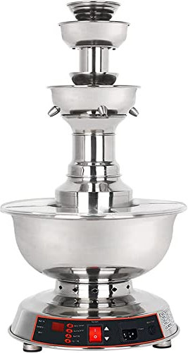THREMA 3-Tier Party Champagne Fountain, Stainless Steel Electric Wine Fountain, 0~100℃ Adjustable Temperature, for Bar Wedding Christmas Halloween Party Decor