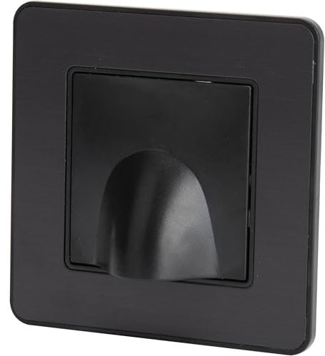 Plaque sortie de Câble 16A complète - métal Noir brossé - Kouro - Zenitech