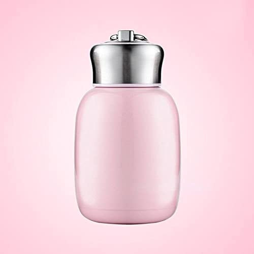 PEEHOO 200ML/280ML Mini Lindos Frascos de vacío de café Botella de agua de bebida de viaje de acero inoxidable Termos Tazas y tazas, Rosa, 200ml