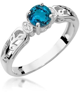 Lumari Gold - Verlobungsring Damen Ring Gold 585 Echtgold 14k Gold mit natürlichem Diamanten Damen Solitär Versprechen Ring Tansanit - Ringe Frauen - Weißgold Edelstein