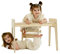 Babywood Tisch und Stuhl für Kinder, Kinderschreibtisch Set mit Stuhl aus Holz, sicherer Spieltisch Set (Natur)