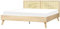 Beliani Bett Heller Holzfarbton Kopfteil Wiener Geflecht Lattenrost 180x200 cm Monpazier