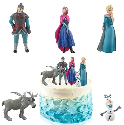 ZoneYan Frozen Figures Set, 5 Stück Mini Figuren Tortendeko, Frozen Cake Decorating Figuren, Eisprinzessin Mini Figuren Set, Frozen Cake Topper, für Geburtstag Hochzeit Mädchen Party Dekoration