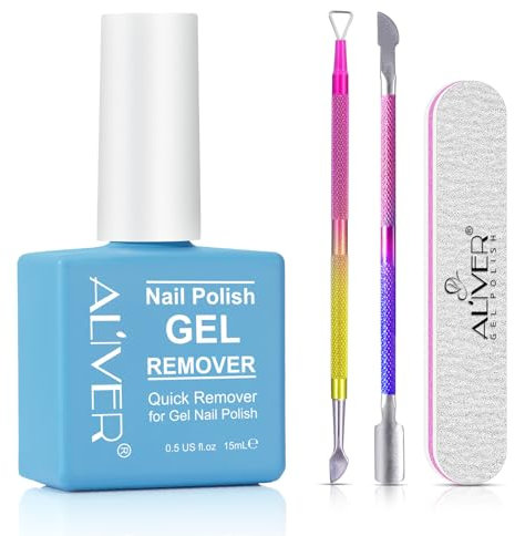 Nail Polish Remover Kit - Gel and Acrylic Remover, Easily & Quickly Removes Soak-Off Polish in 1-3 Minutes, Not Hurt Nails (1PCS Blue Colorful Set)