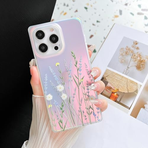 Jmltech Edge Case for iPhone 15 Pro Case Fluorescent Iridescent Glitter Shockproof Clear Silicone Luxury Protective Phone Cases for iPhone 15 Pro 6.1 INCH