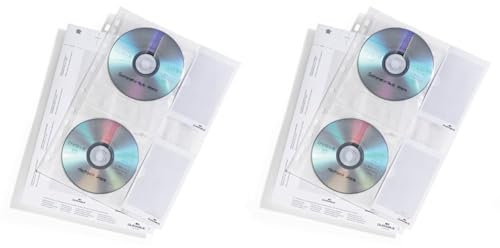 Durable CD/DVD-Hüllen (A4 mit Schutzvlies für 4 CDs/DVDs, aus PP) Beutel à 5 Stück, transparent, 522219 (Packung mit 2)
