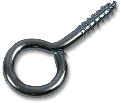 Viti a occhiello 25 x 4 mm (PK10) e gancio per ferramenta, 25 x 4 mm, (PK10), materiale: zincato, quantità confezione: 10, dimensioni: lunghezza: 25 mm, diametro occhio: 4 mm