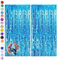 Light Blue Foil Fringe Tinsel Backdrop,2pcs 3.2 x 6.5ft Blue Foil Curtain Decor,Metallic Tinsel Foil Fringe Curtain for Mermaid Birthday Baby Shower Mama Mia Bachelorette Blue Frozen Party