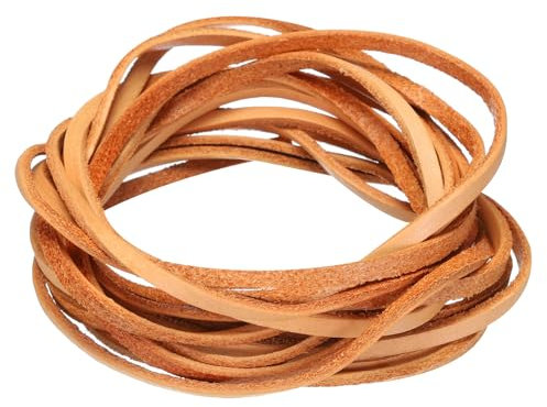 sourcing map 3.3 Yards 3mm Flat Leather Cord, Leather Lacing Strips for DIY Crafts Pure Brown
