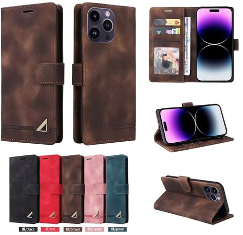 Beajew [RFID Schutz für Samsung Galaxy S22 Hülle PU Leder Handyhülle Lederhülle Klapphülle Kartenfach Flip Cover Handy hülle Leather Wallet Phone Case,mit Kartenfach,Braun