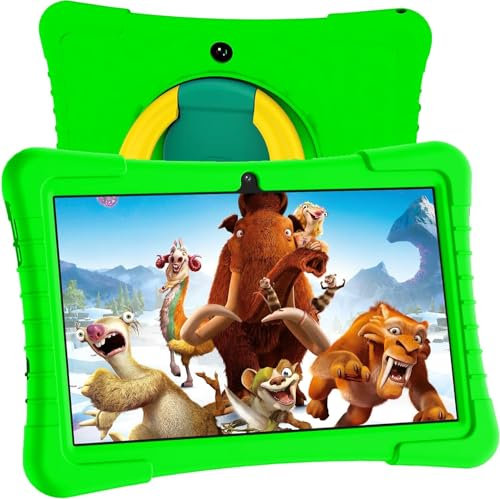 JJGJ Kinder Tablet 10 Zoll, Android 13 Tablet für Kinder, 8GB RAM 64GB ROM Kids Tablet mit 8000mAh, IPS HD Display, 5MP+8MP, WiFi, Bluetooth, Children's Tablet with Parental Control(Grün)