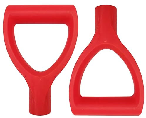 Niuhong 2 Pcs Mango D Repuesto Pala Quitanieves 32mm Diámetro Interior Mango Pala Pala Plástico Empujador Nieve Protección Manos para Pala Horquilla Jardín Herramienta Cálculo Hierro (Rojo)
