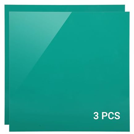 IKIER 3 Stück Türkis Acrylglas Kunststoffplatten, 30 x 30cm Klare ABS Acrylplatten Acrylplatte für Lasergravur Individuelle Persönliche Schilder, Abzeichen, DIY