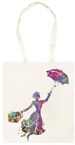 Udaytee Mary Poppins Künstlerischer Flug Beigefarbene Unisex-Einkaufstasche Aus Baumwolle