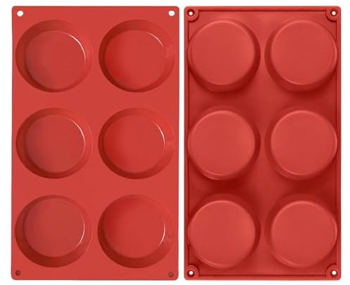Vriusi 2pcs Chocolate Molds, Cake Puck Mold Set, Silicone Chocolate Candy Molds, Round Chocolate Cookie Mold, Food-grade Baking Round Molds, 12-cavity Cylindrical Chocolate Silicone Mold