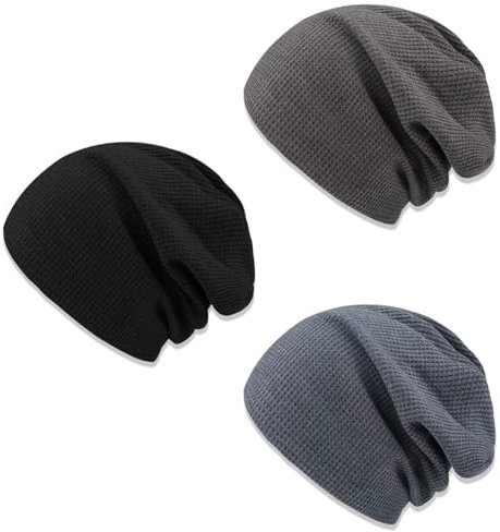 JSTHHTT 3 Stück Beanie Mütze für Herren und Damen - Unisex Slouch Strickmütze für Frühling, Herbst und Winter - Weich Dünne Baumwollmütze