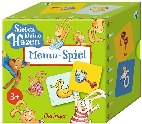 Oetinger Sieben kleine Hasen. Memo-Spiel: Lustiges Hasen-Spiel mit 32 Memokarten für Kinder ab 3 Jahren