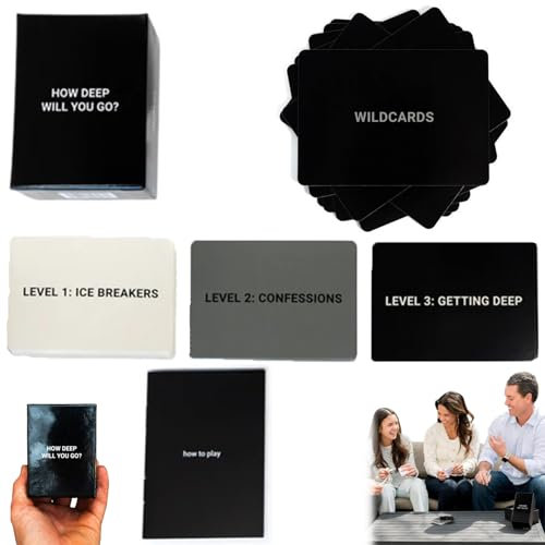 How Deep Will You Go Card Game, kartenspiel Mit Tiefgründigen Gesprächen, how Deep Will You Go?deep Card Game, Deep Conversations Card Game,Fun Family Party Card Game,Game Evening Question Card Game