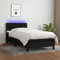 KOIECETA Boxspringbett mit Matratze & LED Schwarz 90x200 cm Stoff