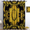 Gardinen Schlafzimmer 215 x 110 cm Thermovorhang Verdunkelungsvorhang Schwarz Modern Polyester Vorhänge 3D Symmetrisches Design Rand Medusa Blickdicht Ösenvorhang 2Er Set