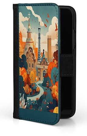 Sunny-Case Flip Case Madrid Sky View No. 697 Protective Bumper Cartoon Compatible with iPhone 13